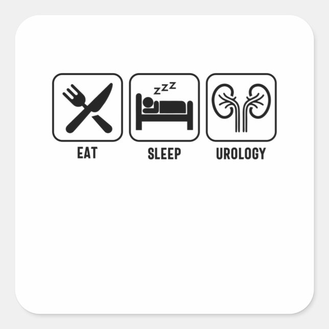 Sticker Carré Eat Sleep. Urologie (Devant)