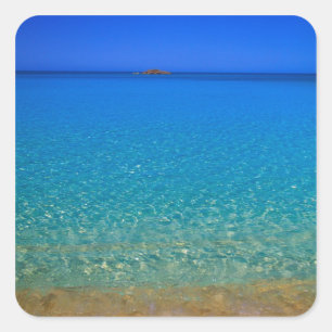 Sticker Carré Eau bleue, îles Exuma, Bahamas.