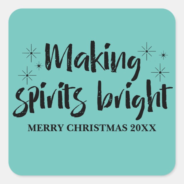 Sticker Carré Ebony Starry Faire Spiritueux Vacances Lumineuses (Devant)