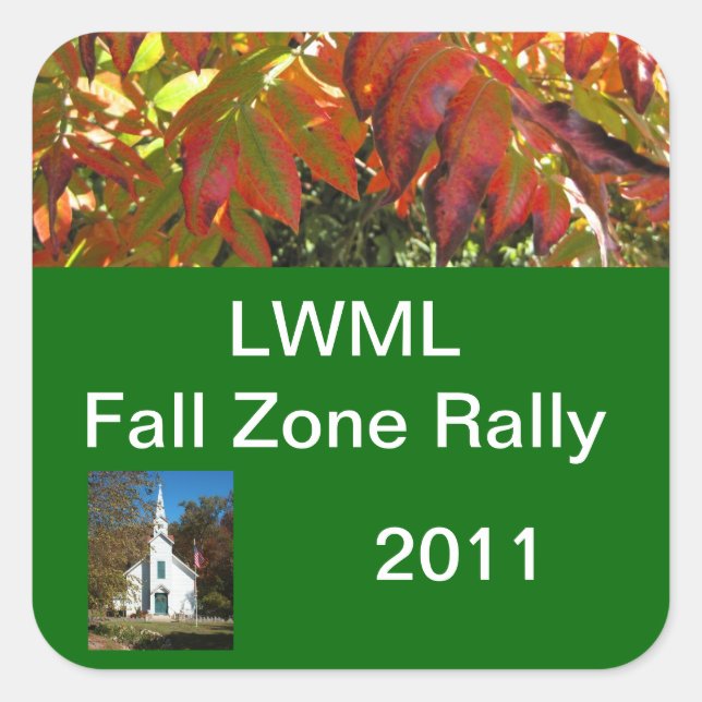 Sticker Carré Échantillon de rallye de zone LWML 3 (Devant)