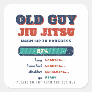 Sticker Carré Échauffement Jiu Jitsu pour Vieux Mec - Autocollan