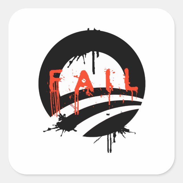 Sticker Carré Échec d'Obama (Devant)