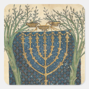 Sticker Carré Éclairage d'une menorah, de