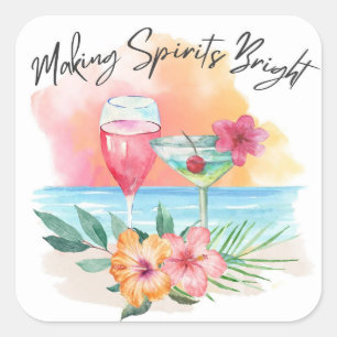 Sticker Carré Éclairer les esprits de fête Vacances tropicales s