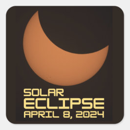 Sticker Carré Éclipse solaire 8 avril 2024