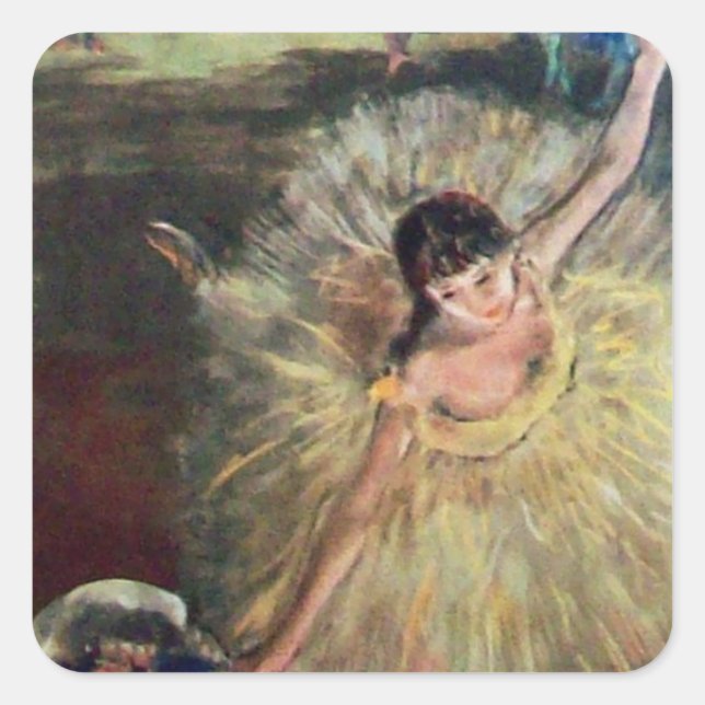 STICKER CARRÉ ÉCOLE DE DANSE / BALLERINA BALLET DANCER (Devant)