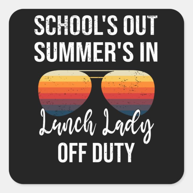 Sticker Carré École de vacances d'été Déjeuner Lady (Devant)
