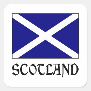 Sticker Carré Écosse et drapeau écossais