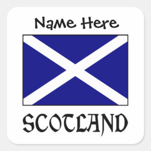 Sticker Carré Écosse et Drapeau Écossais Carré Personnalisé