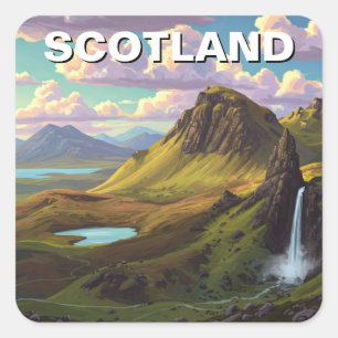 Sticker Carré Écosse Scotland Highlands Travel