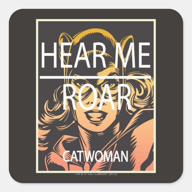 Sticker Carré Écoutez-moi Roar (Devant)