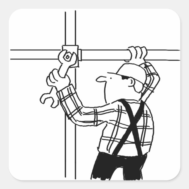 Sticker Carré Écran avec échafaudage (Devant)