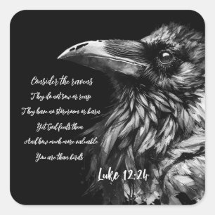 Sticker Carré Écriture biblique Luc 12:24