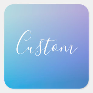 Sticker Carré Écriture de script modifiable moderne Ombre colo