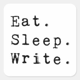 Sticker Carré Écriture du sommeil de l'alimentation