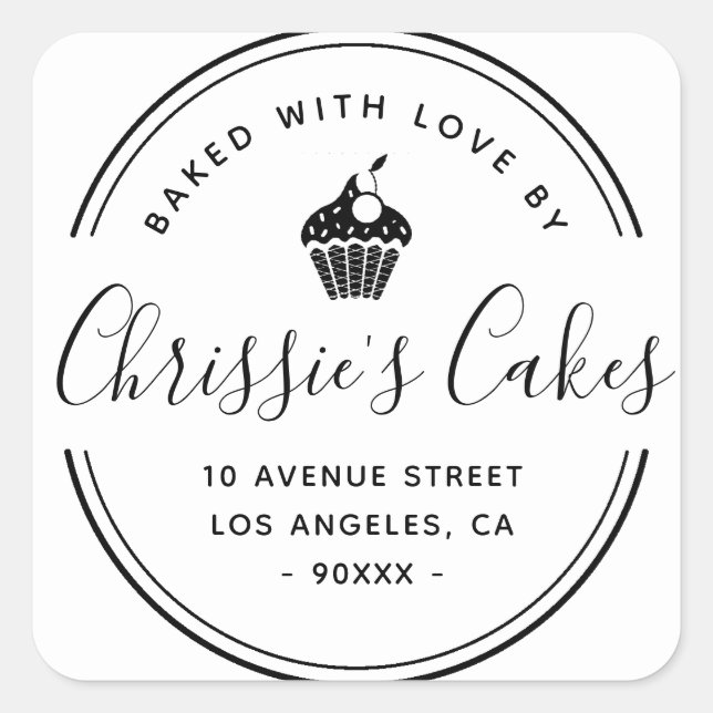 Sticker Carré écriture manuscrite (Devant)