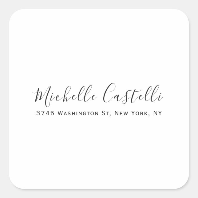 Sticker Carré Écriture professionnelle classique simple (Devant)