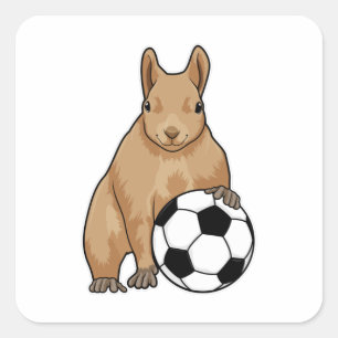 Sticker Carré Écureuil à Soccer Sports