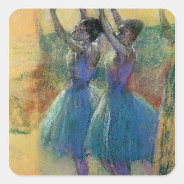 Sticker Carré Edgar Degas | Deux Danseurs Bleus (Devant)