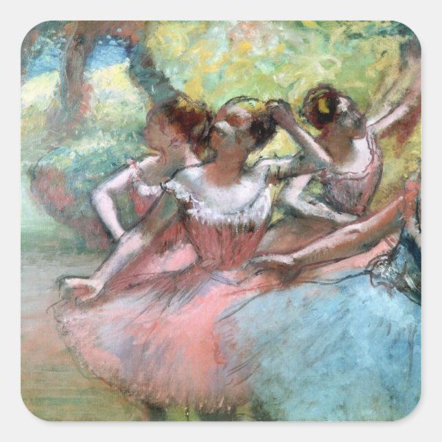 Sticker Carré Edgar Degas | Four ballerinas (Devant)