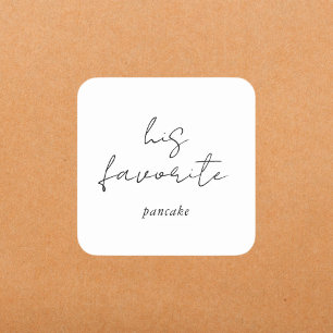 Sticker Carré Éditable Moderne Son Script de Mariage Préféré Fav
