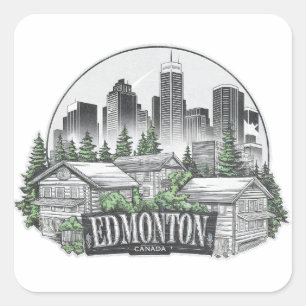 Sticker Carré Edmonton City Canada