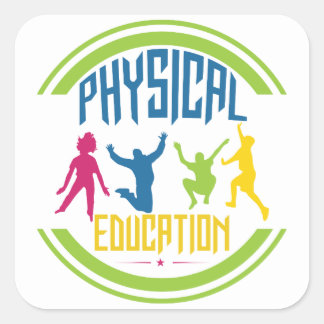 Sticker Carré Éducation Physique - Avec Des Enfants Jouant