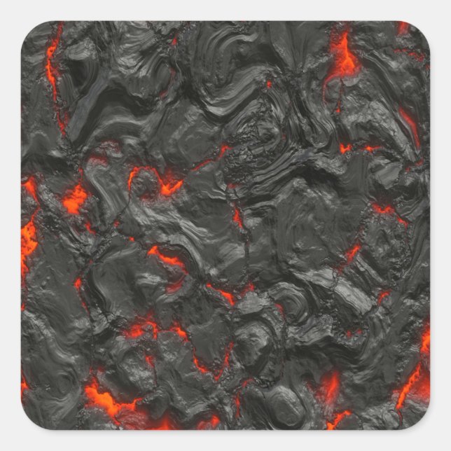Sticker Carré effet arrière - plan de lave volcanique (Devant)