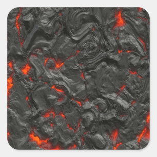 Sticker Carré effet arrière - plan de lave volcanique