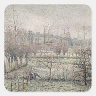 Sticker Carré Effet de la neige à Eragny, 1894