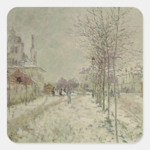 Sticker Carré Effet de neige de Claude Monet