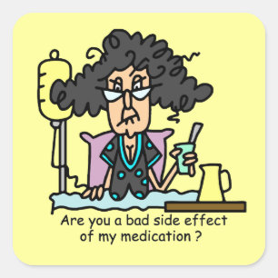 Sticker Carré Effet latéral des médicaments cheveux foncés
