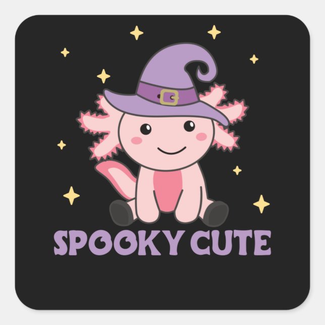 Sticker Carré Éffrayant Axolotl Amateurs De Beaux Animaux Pour H (Devant)