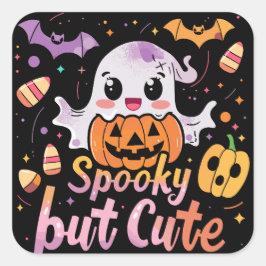 Sticker Carré Éffrayant mais mignon | ExDesigner | Halloween