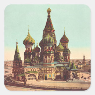 Sticker Carré Église St. Basile, place Rouge Moscou