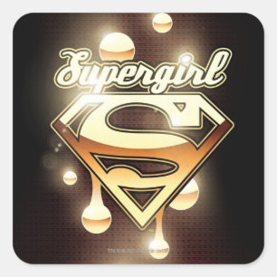 Sticker Carré Égouttements d'or de Supergirl