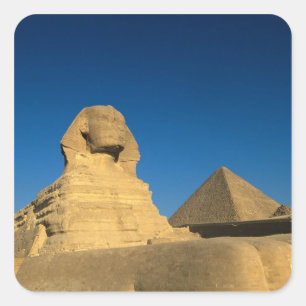 Sticker Carré Egypte, Giza, Le Sphinx, Ancien Royaume, Unesco