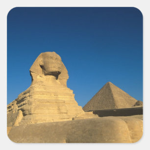 Sticker Carré Égypte, Gizeh, Le Sphinx, Ancien Empire, Unesco
