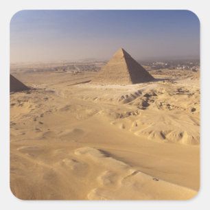 Sticker Carré Égypte, Pyramides de Gizeh, Khafre, Khufu, Menkaur