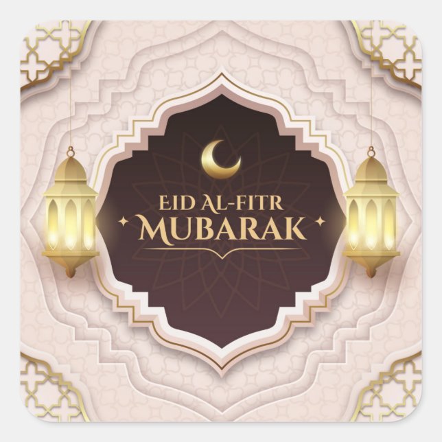 Sticker Carré Eid Al-Fitr Mubarak (Devant)