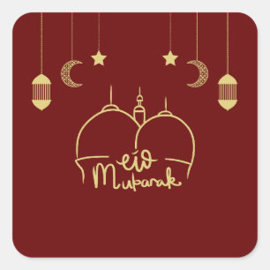 STICKER CARRÉ EID MUBARAK RAMADAN