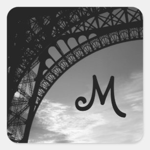 Sticker Carré Eiffel Tour Monogramme Enveloppe Phoques