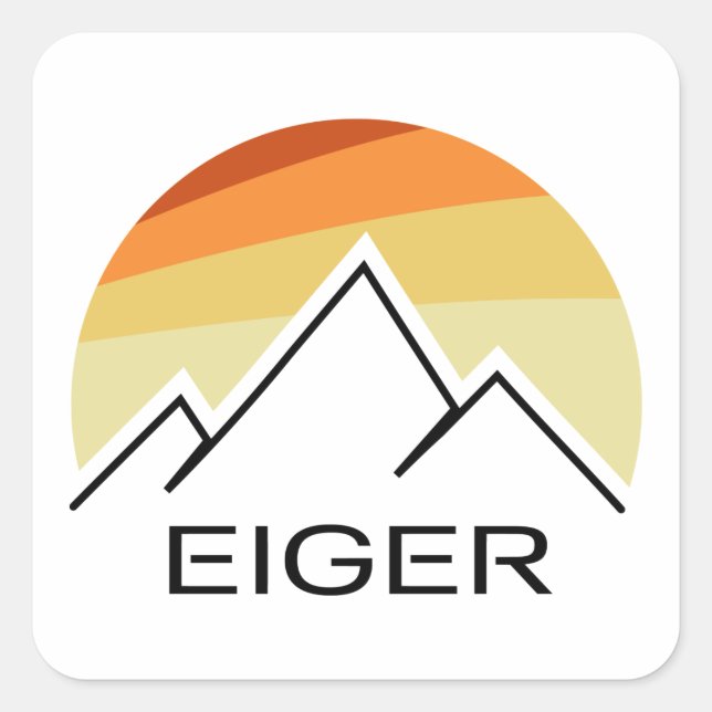 Sticker Carré Eiger Suisse Retro (Devant)