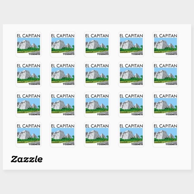 Sticker Carré El Capitan Yosemite (Feuille)