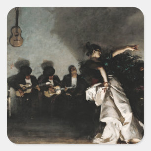 Sticker Carré El Jaleo par John Singer Sargent