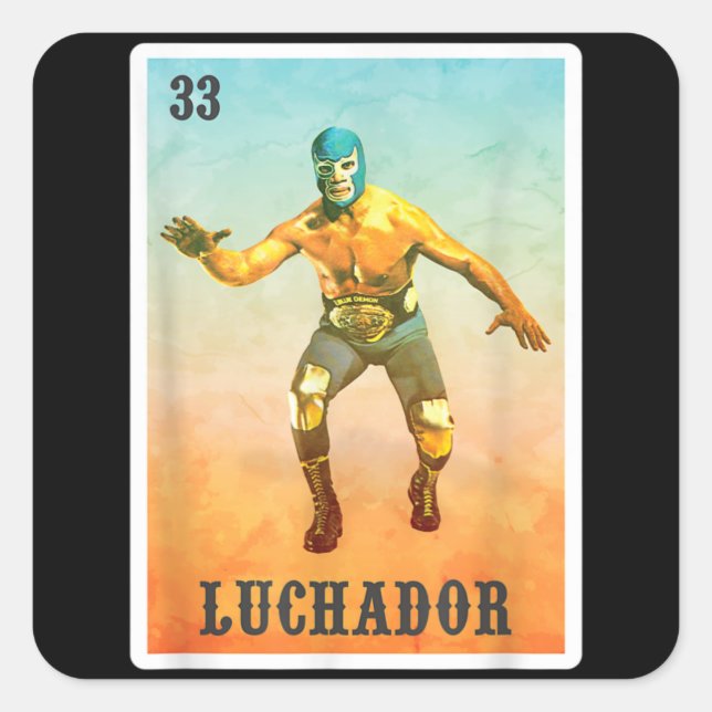 Sticker Carré El Wrestler Lucha Libre - Mexique Luchador (Devant)
