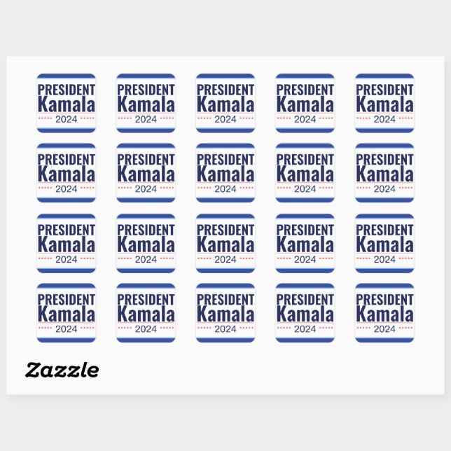 Sticker Carré Élection du président Kamala 2024 (Feuille)