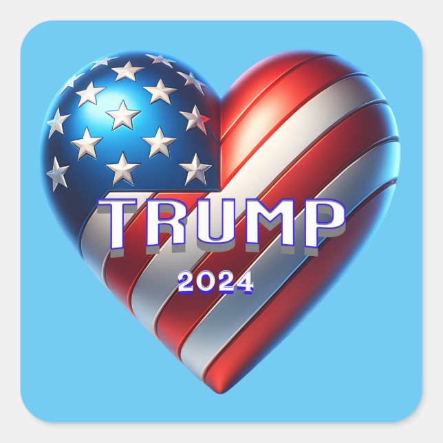 Sticker Carré Élection présidentielle de Trump 2024 États-Unis R (Devant)