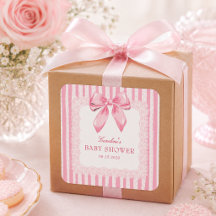 Élégant Baby Shower Ruban Rose