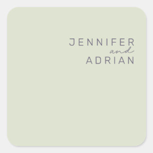 Sticker Carré Elégant Beige Minimal Enveloppe Moderne Phoques